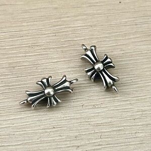 Chrome Hearts Inspired Cross Charms/Pendants-Silver Tone Gothic Style (Set of 2)